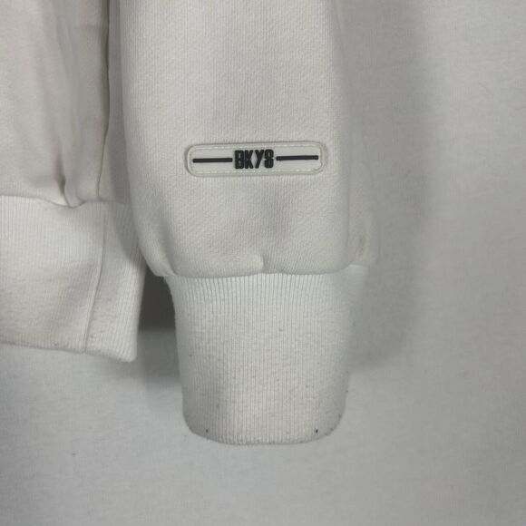 BKYS Embroidered Teddy Bear Anonymous Sweatshirt Mens Medium L/S White STAINED - Picture 9 of 15